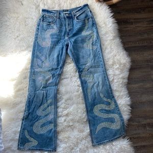 Urban outfitters sparkly snake jeans